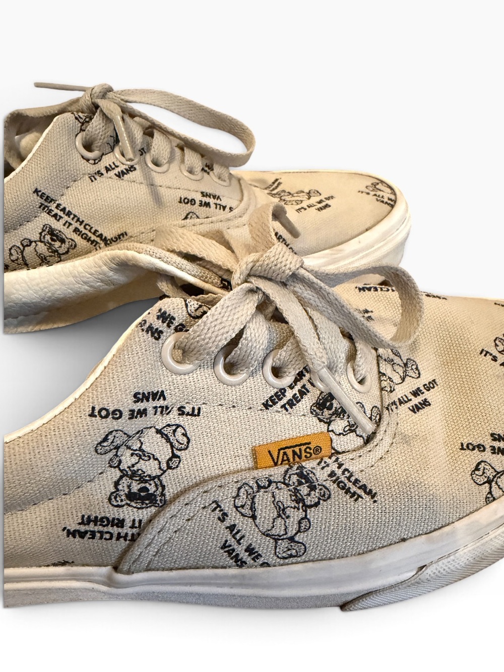 Vans Era World Code Teddy Bear Earth Day Sneakers Oatmeal Cream Unisex - Picture 5 of 11